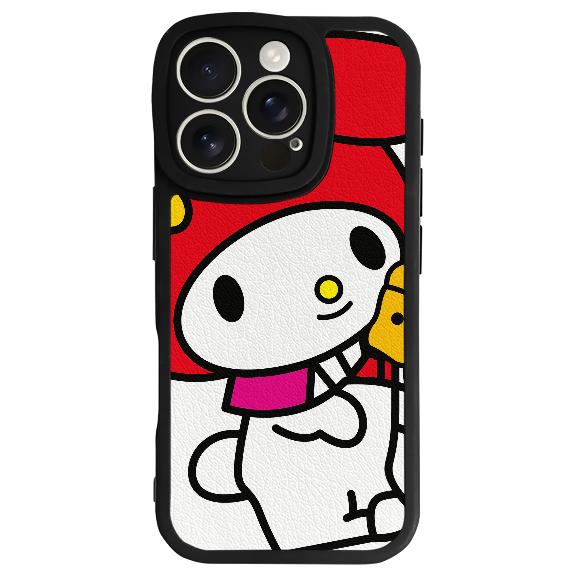 （画像用） Hello Kitty ハローキティ 【iPhone 16シリーズ対応】シリコンスマホケース（レザー調） 材質：シリコン